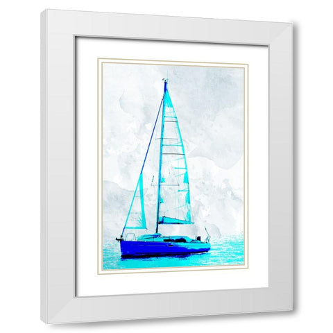 Sail White Modern Wood Framed Art Print with Double Matting by Bailey, Ann