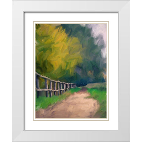 Pathway White Modern Wood Framed Art Print with Double Matting by Bailey, Ann