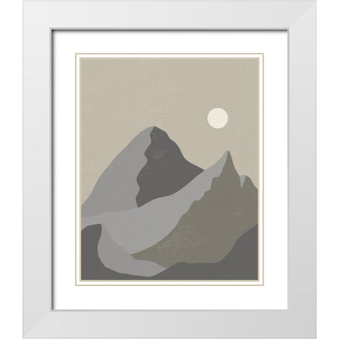 Moonrise 1 White Modern Wood Framed Art Print with Double Matting by Bailey, Ann