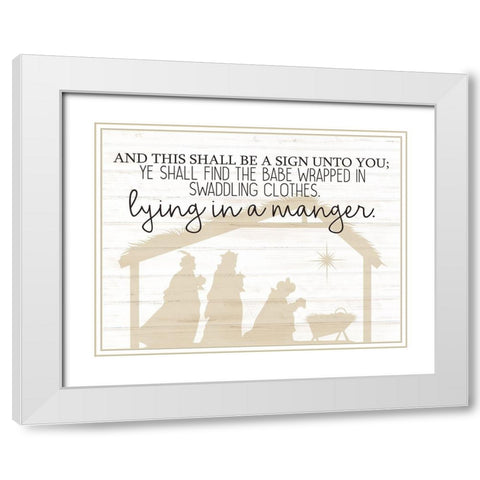 Lying In A Manger White Modern Wood Framed Art Print with Double Matting by Bailey, Ann
