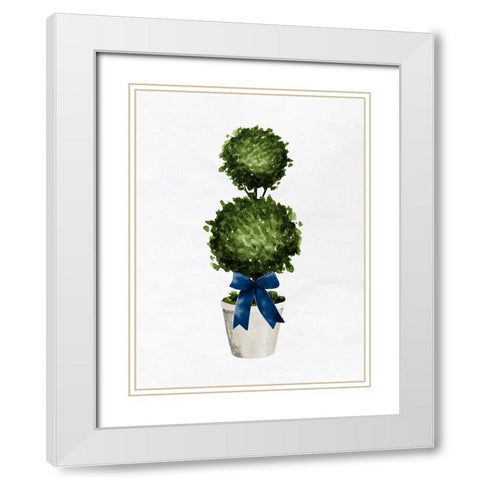 Topiaries 1 White Modern Wood Framed Art Print with Double Matting by Bailey, Ann