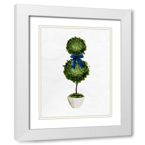 Topiaries 2 White Modern Wood Framed Art Print with Double Matting by Bailey, Ann