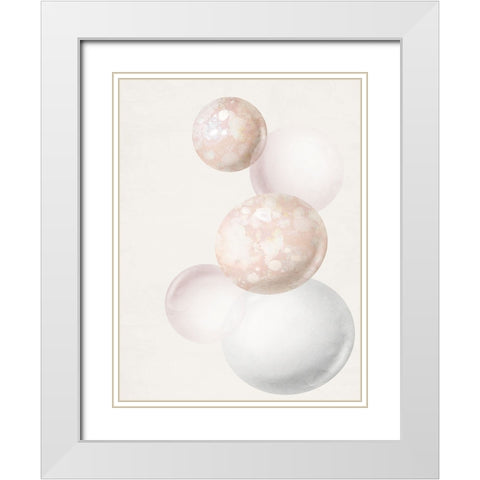 Orbs 2 White Modern Wood Framed Art Print with Double Matting by Bailey, Ann