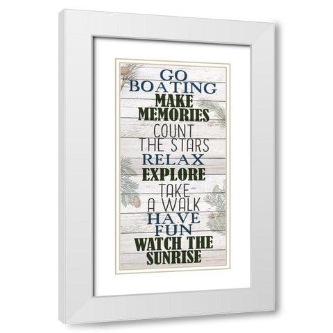 Cabin Rules 2 White Modern Wood Framed Art Print with Double Matting by Bailey, Ann