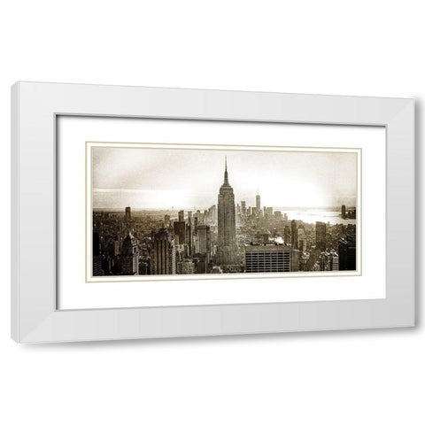 New York City White Modern Wood Framed Art Print with Double Matting by Bailey, Ann