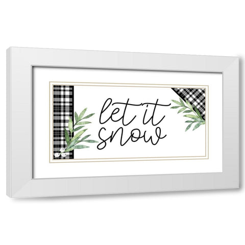 Let it Snow White Modern Wood Framed Art Print with Double Matting by Bailey, Ann
