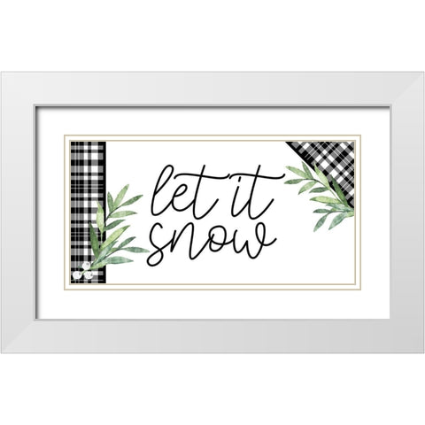 Let it Snow White Modern Wood Framed Art Print with Double Matting by Bailey, Ann