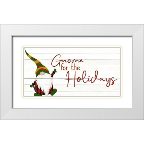 Gnome for the Holidays 2 White Modern Wood Framed Art Print with Double Matting by Bailey, Ann