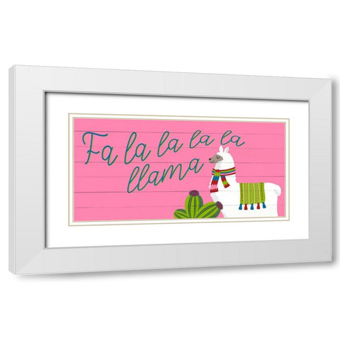 Fa La La Llama White Modern Wood Framed Art Print with Double Matting by Bailey, Ann