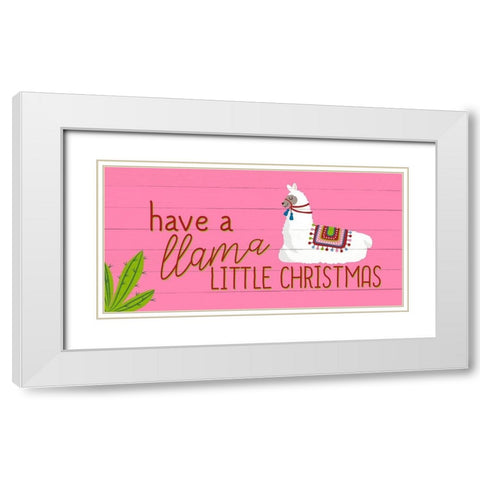 Llama Christmas White Modern Wood Framed Art Print with Double Matting by Bailey, Ann