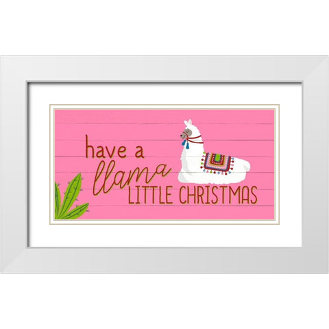 Llama Christmas White Modern Wood Framed Art Print with Double Matting by Bailey, Ann