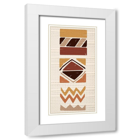 Rattan Pattern 2 White Modern Wood Framed Art Print with Double Matting by Bailey, Ann