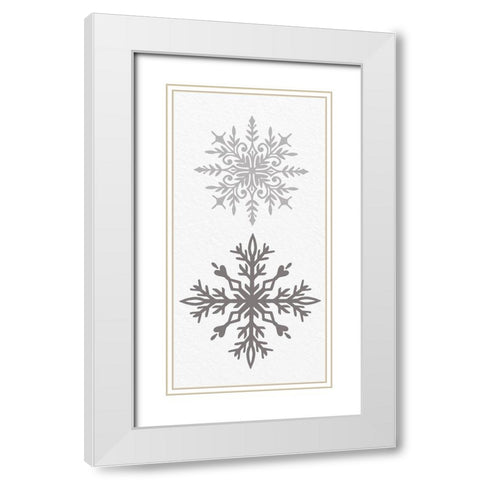 Snowflake Panel White Modern Wood Framed Art Print with Double Matting by Bailey, Ann