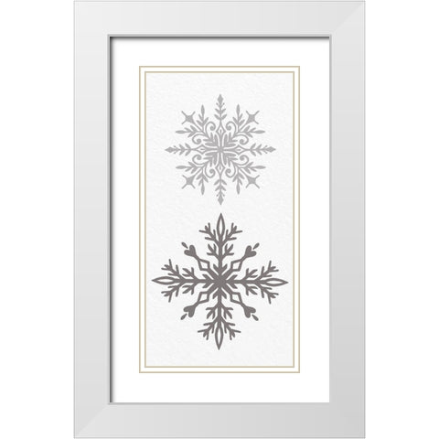 Snowflake Panel White Modern Wood Framed Art Print with Double Matting by Bailey, Ann