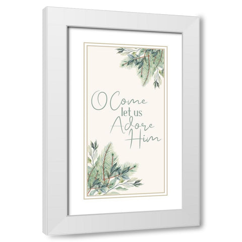 Come Let Us Adore White Modern Wood Framed Art Print with Double Matting by Bailey, Ann
