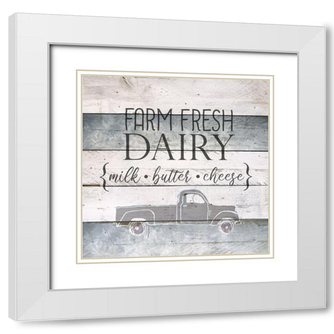 Farm Fresh Dairy White Modern Wood Framed Art Print with Double Matting by Bailey, Ann