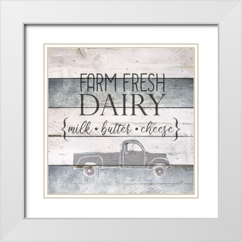 Farm Fresh Dairy White Modern Wood Framed Art Print with Double Matting by Bailey, Ann