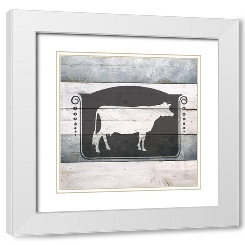 Farm Fresh Beef 1 White Modern Wood Framed Art Print with Double Matting by Bailey, Ann