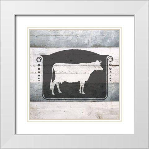 Farm Fresh Beef 1 White Modern Wood Framed Art Print with Double Matting by Bailey, Ann