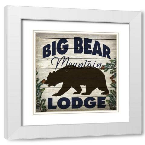 Big Bear Lodge White Modern Wood Framed Art Print with Double Matting by Bailey, Ann