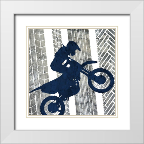 Motocross 1 White Modern Wood Framed Art Print with Double Matting by Bailey, Ann