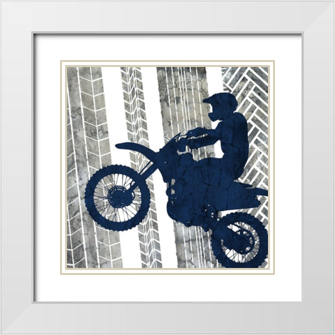 Motocross 3 White Modern Wood Framed Art Print with Double Matting by Bailey, Ann