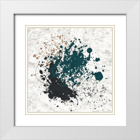 Splatter Square 1 White Modern Wood Framed Art Print with Double Matting by Bailey, Ann