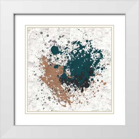 Splatter Square 2 White Modern Wood Framed Art Print with Double Matting by Bailey, Ann