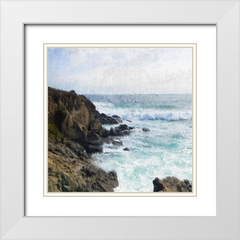 At the Cliffs White Modern Wood Framed Art Print with Double Matting by Bailey, Ann