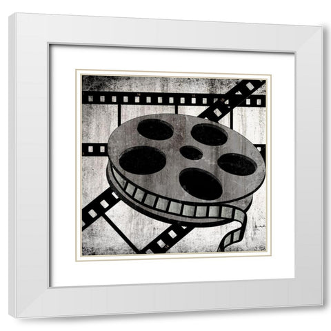 Film Reel White Modern Wood Framed Art Print with Double Matting by Bailey, Ann