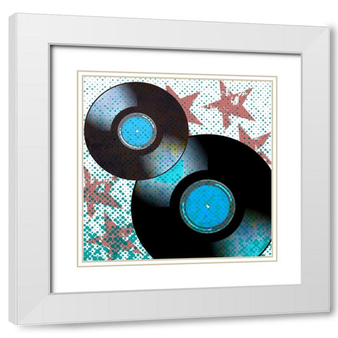 Music Stars 1 White Modern Wood Framed Art Print with Double Matting by Bailey, Ann