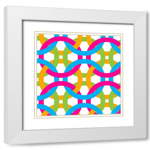 Tile Brights 1 White Modern Wood Framed Art Print with Double Matting by Bailey, Ann