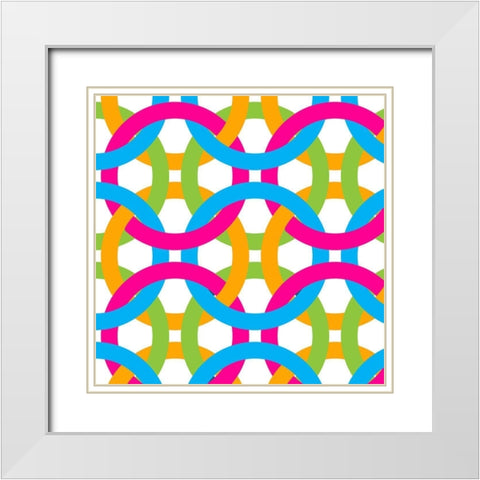 Tile Brights 1 White Modern Wood Framed Art Print with Double Matting by Bailey, Ann