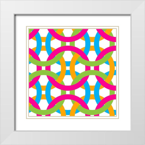 Tile Brights 2 White Modern Wood Framed Art Print with Double Matting by Bailey, Ann