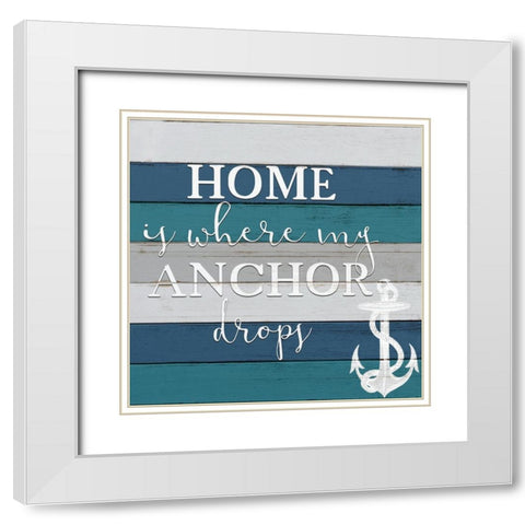 Anchor Drops White Modern Wood Framed Art Print with Double Matting by Bailey, Ann