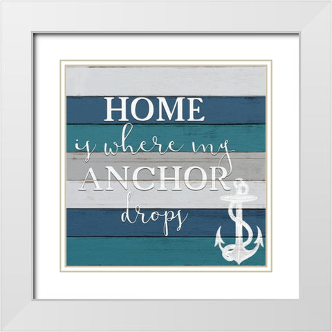 Anchor Drops White Modern Wood Framed Art Print with Double Matting by Bailey, Ann