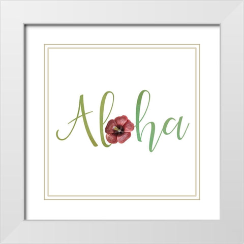Aloha 2 White Modern Wood Framed Art Print with Double Matting by Bailey, Ann