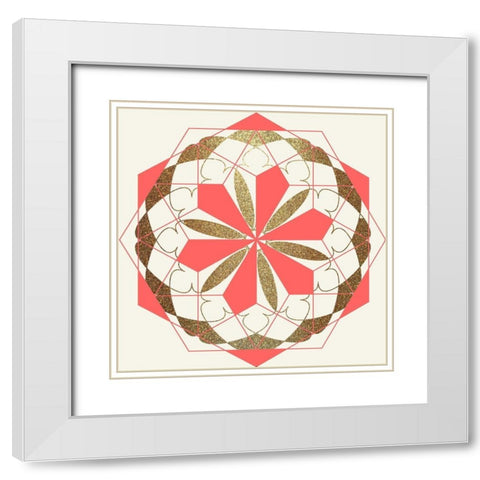 Coral Gold 1 White Modern Wood Framed Art Print with Double Matting by Bailey, Ann