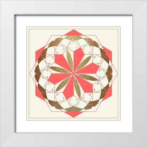 Coral Gold 1 White Modern Wood Framed Art Print with Double Matting by Bailey, Ann