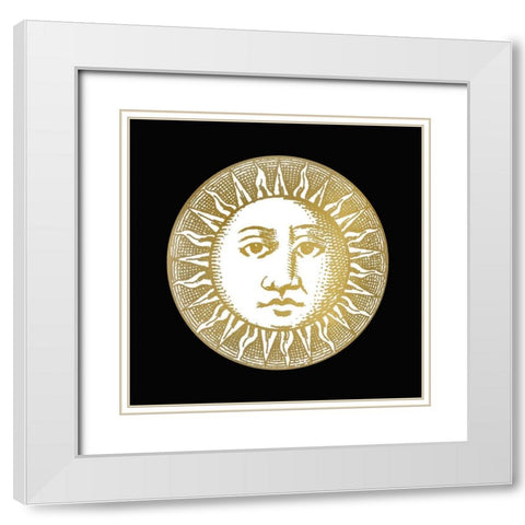 Sun and Moon 1 White Modern Wood Framed Art Print with Double Matting by Bailey, Ann