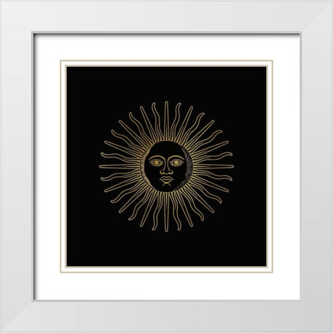 Sun Moon Gold 1 White Modern Wood Framed Art Print with Double Matting by Bailey, Ann