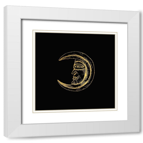 Sun Moon Gold 2 White Modern Wood Framed Art Print with Double Matting by Bailey, Ann