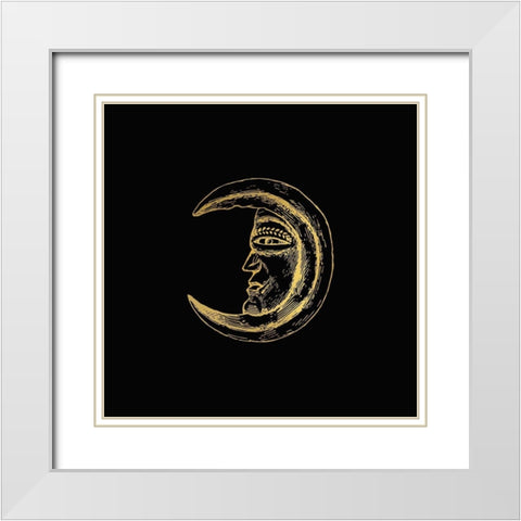 Sun Moon Gold 2 White Modern Wood Framed Art Print with Double Matting by Bailey, Ann