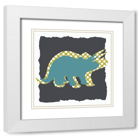 Dino 1 White Modern Wood Framed Art Print with Double Matting by Bailey, Ann