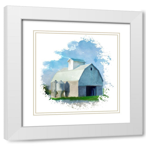 Barn Splash White Modern Wood Framed Art Print with Double Matting by Bailey, Ann