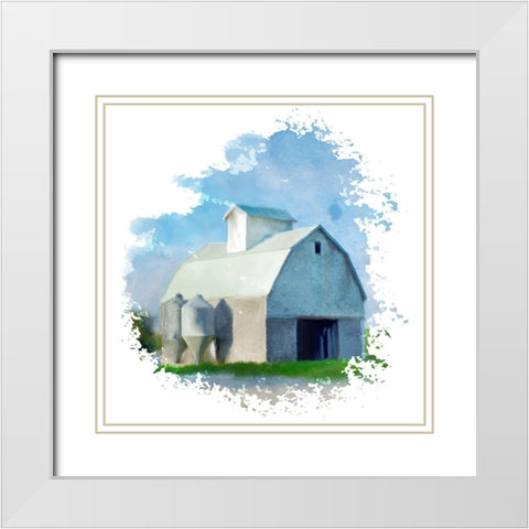 Barn Splash White Modern Wood Framed Art Print with Double Matting by Bailey, Ann