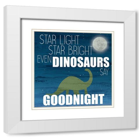 Even Dinosaurs 1 White Modern Wood Framed Art Print with Double Matting by Bailey, Ann