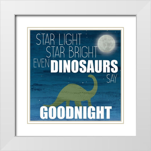 Even Dinosaurs 1 White Modern Wood Framed Art Print with Double Matting by Bailey, Ann
