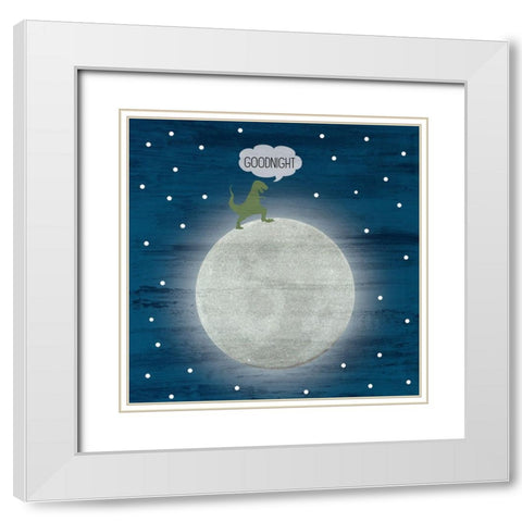 Even Dinosaurs 2 White Modern Wood Framed Art Print with Double Matting by Bailey, Ann