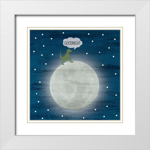 Even Dinosaurs 2 White Modern Wood Framed Art Print with Double Matting by Bailey, Ann